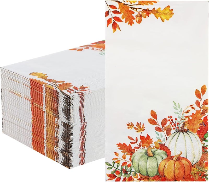 Tamone 100PCS 3-Ply Thanksgiving Napkins - Pumpkin Paper Napkins - Thanksgiving Disposable Napkins - Premium Quality Dinner Napkins Soft and Absorbent - Image 1